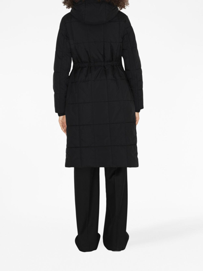 Shop Burberry Quilted Hooded Long-sleeve Coat In Schwarz