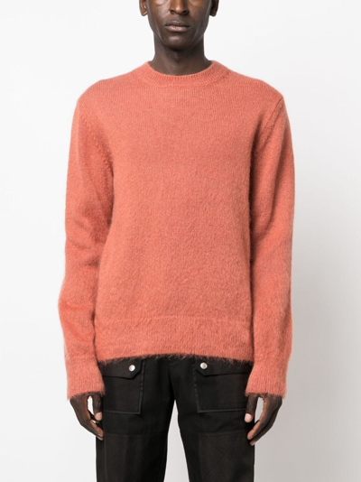 Off-white Intarsien-pullover Mit Pfeilen In Orange