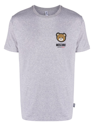 Shop Moschino Leo Teddy-print T-shirt In Grau