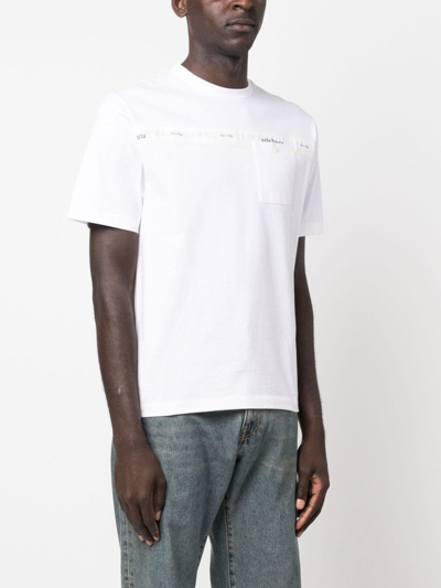 Palm Angels Logo-stripe Crew-neck T-shirt In Weiss
