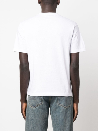 Palm Angels Logo-stripe Crew-neck T-shirt In Weiss