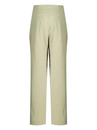 Rejina Pyo Reine Pleated Tailored Trousers In Grün