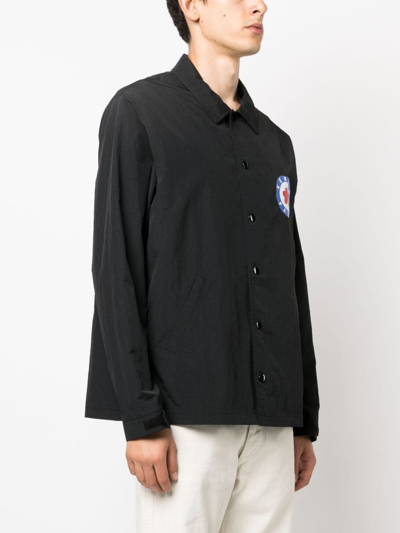 Shop Kenzo Target Logo-stamp Shirt Jacket In Schwarz