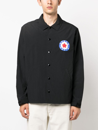 Shop Kenzo Target Logo-stamp Shirt Jacket In Schwarz