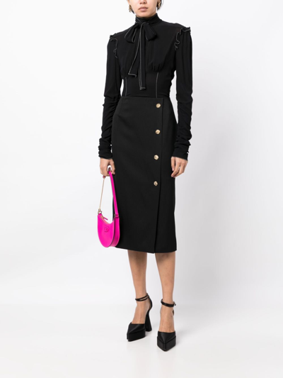 Shop Nina Ricci Button-fastening Wool Pencil Skirt In Black