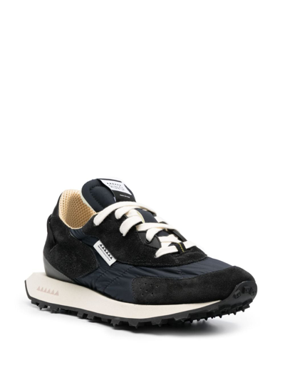 Shop Run Of Lace-up Panelled Sneakers In Blau