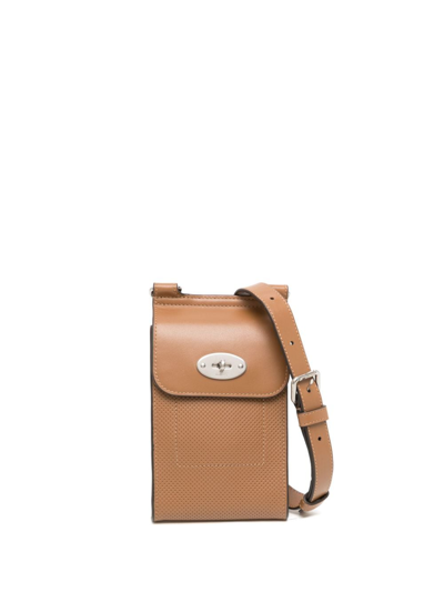 Shop Mulberry Mini Antony Leather Crossbody Bag In Braun
