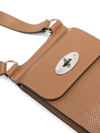 Shop Mulberry Mini Antony Leather Crossbody Bag In Braun