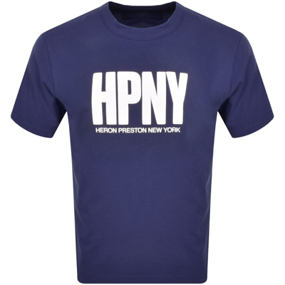Shop Heron Preston Hpny Logo T Shirt Navy