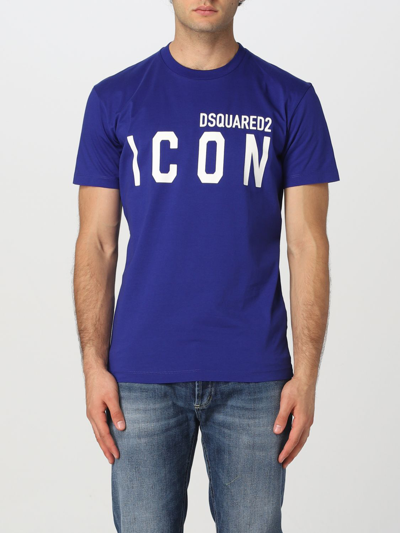 Shop Dsquared2 T-shirt  Men In Royal Blue