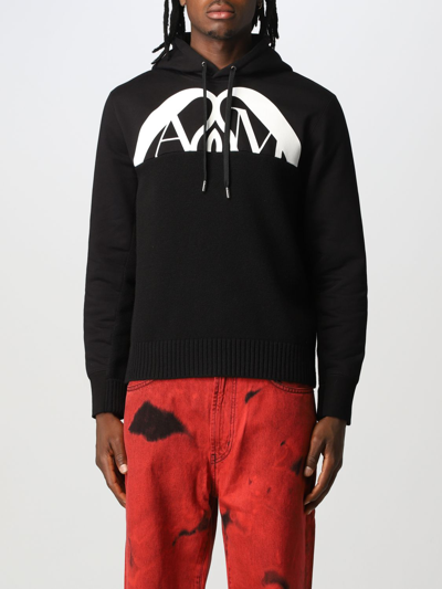 Shop Alexander Mcqueen Cotton Sweatshirt With Logo Print In Black