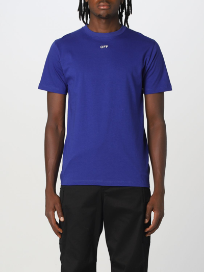 Shop Off-white Cotton T-shirt In Blue