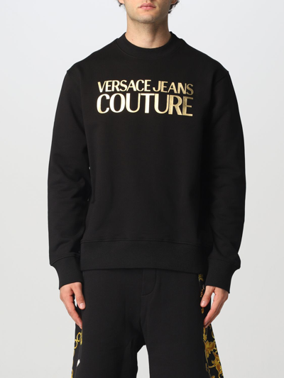 Shop Versace Jeans Couture Sweatshirt In Cotton With Logo In Black