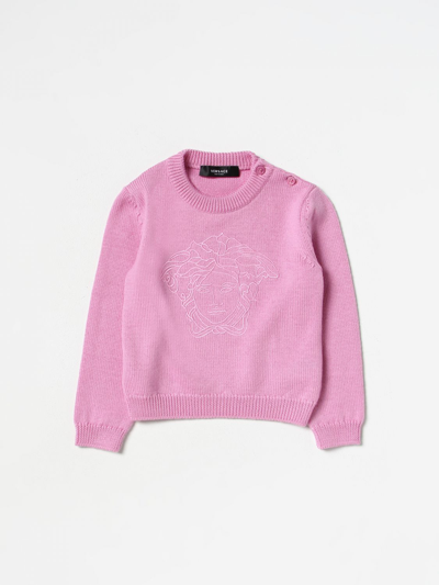 Shop Young Versace Sweater  Kids Color Pink