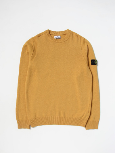 Shop Stone Island Junior Wool Sweater In Yellow