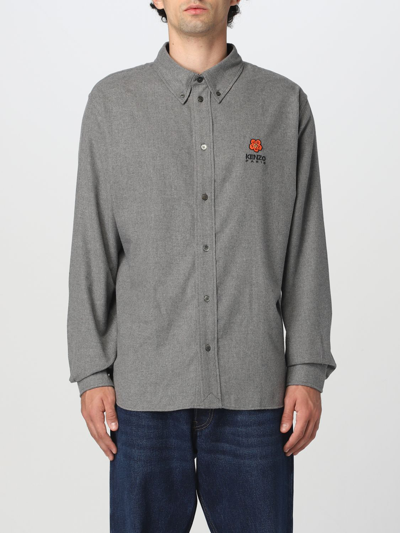 Shop Kenzo Polo Shirt In Cotton In Grey
