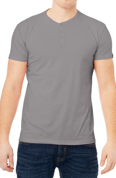 Shop X-ray Short Sleeve Henley In Frosted Grey