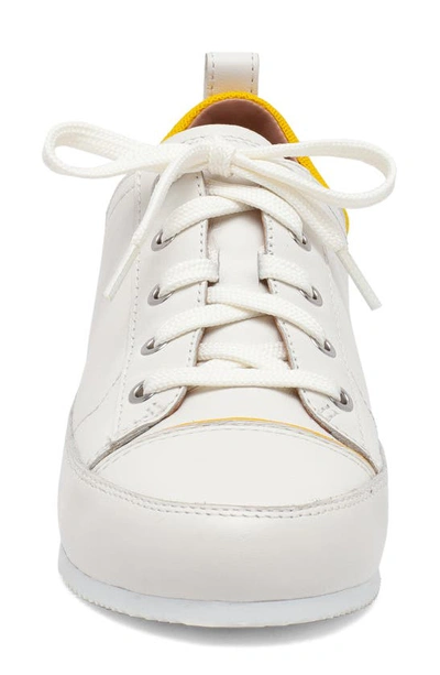 Shop Linea Paolo Kristen Sneaker In White/ Yellow Leather