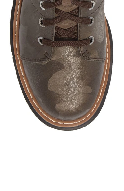 Linea Paolo Boca Lace-up Boot In Dark Brown Camo Print Leather