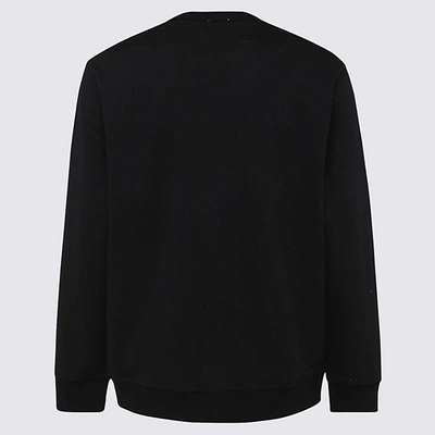 Shop Burberry Black And White Cotton Burlow Sweatshirt