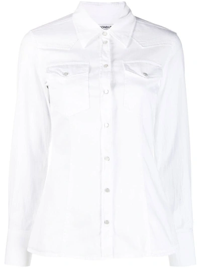 Shop Dondup Long Sleeve Shirt In White