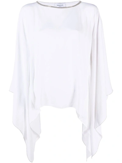 Shop Fabiana Filippi Asymmetric Blouse In White