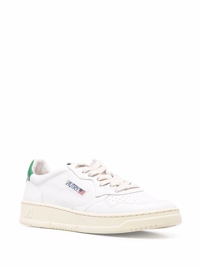 Shop Autry Medialist Low Leather Sneakers In Green