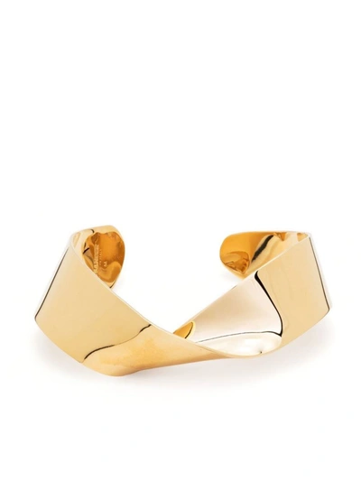 Shop Jil Sander Plumaje Eco Brass Bracelet In Golden