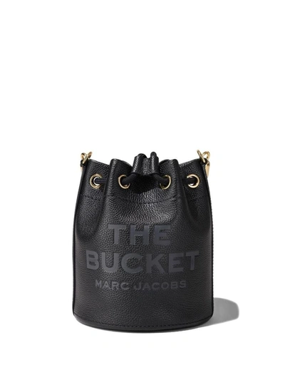 Shop Marc Jacobs Leather Bucket Bag In Black