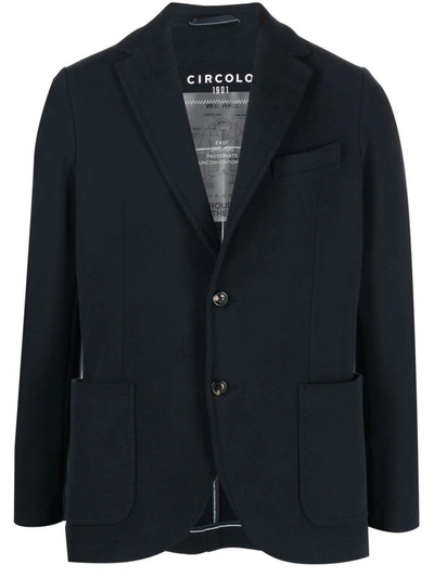 Shop Circolo 1901 Single-breasted Cotton Jacket In Blue
