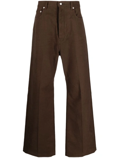 Shop Rick Owens Logo Pants In Brown