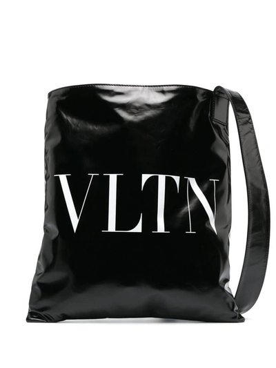 Shop Valentino Garavani Vltn Sotf Leather Tote Bag In Black