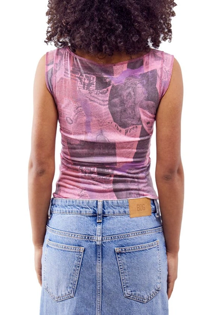 Shop Bdg Urban Outfitters Newsprint Tank In Pink