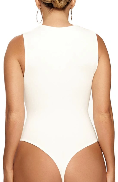 Naked Wardrobe The Nw Sleeveless Bodysuit In White