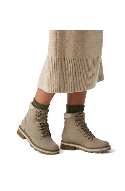 Shop Sorel Lennox Waterproof Lace-up Boot In Omega Taupe/ Gum 2