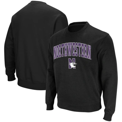 Shop Colosseum Black Northwestern Wildcats Arch & Logo Crew Neck Sweatshirt