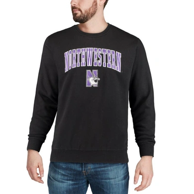Shop Colosseum Black Northwestern Wildcats Arch & Logo Crew Neck Sweatshirt