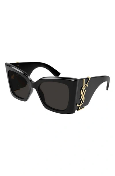 Shop Saint Laurent Blaze 54mm Cat Eye Sunglasses In Black
