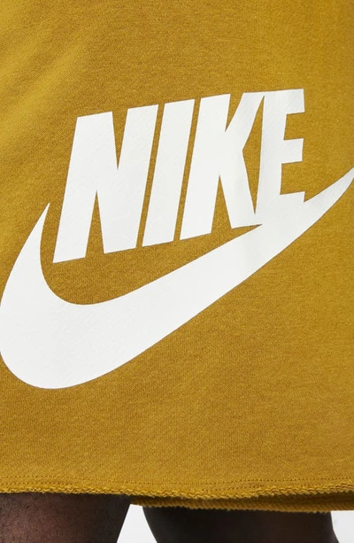 Shop Nike Club Alumni Sweat Shorts In Bronzine/ White/ White