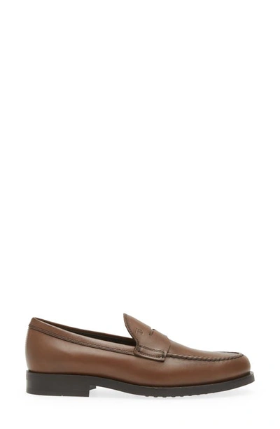 Shop Tod's Formale Penny Loafer In Cacao