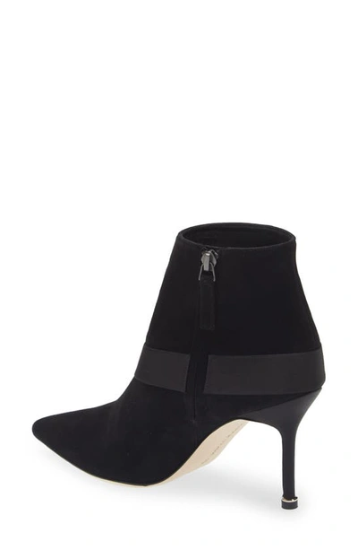 Manolo Blahnik Plinianu 90 Crystal-embellished Satin-trimmed Suede Ankle Boots In Black