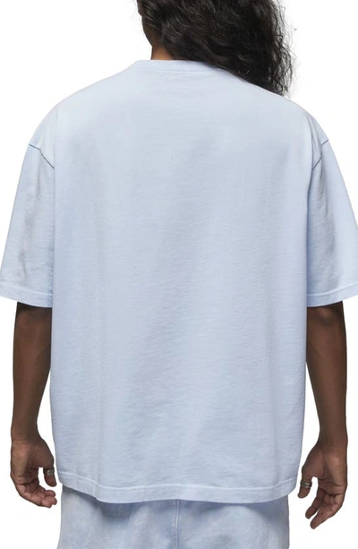 Shop Jordan Flight Essentials Oversize Cotton T-shirt In Ice Blue