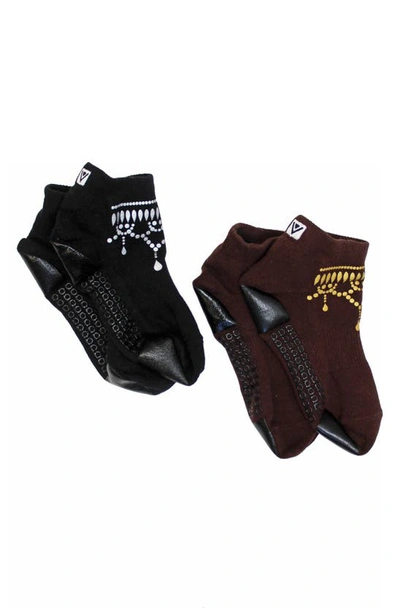 Shop Arebesk Assorted 2-pack Ankle Socks In Black Brown
