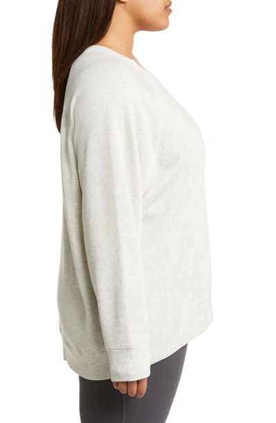 Zella Drew Crewneck Sweatshirt In Ivory Grey Heather | ModeSens