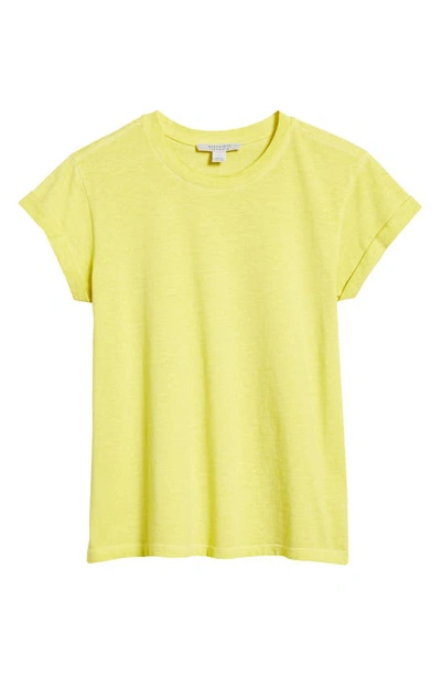 Shop Allsaints Anna Cotton T-shirt In Fluro Yellow