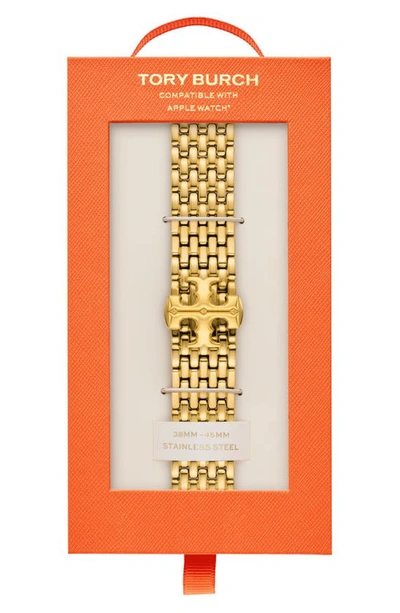 Shop Tory Burch The Eleanor 20mm Apple Watch® Bracelet Watchband In Gold