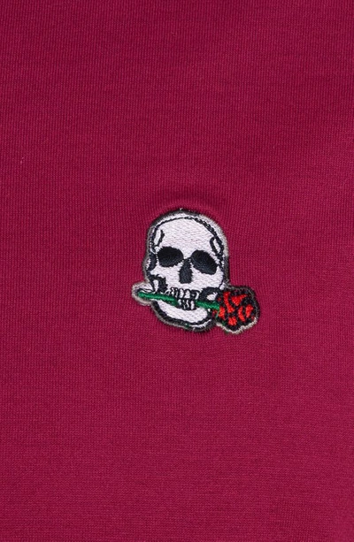 Shop Robert Graham Archie 2 Skull Appliqué Polo In Dark Raspberry