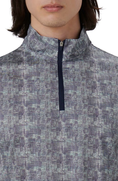 Shop Bugatchi Ooohcotton® Print Quarter Zip Pullover In Zinc