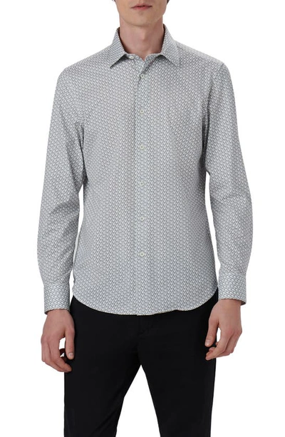 Shop Bugatchi James Ooohcotton® Circle Print Button-up Shirt In Chalk