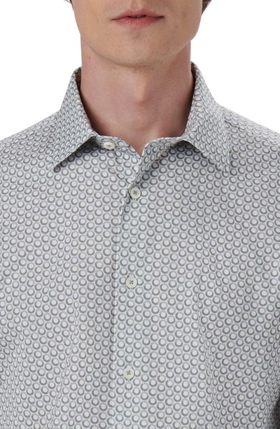 Shop Bugatchi James Ooohcotton® Circle Print Button-up Shirt In Chalk